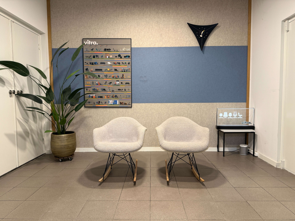Herman Miller · Eames · RAR · Fiberglass & Grijze Boucle